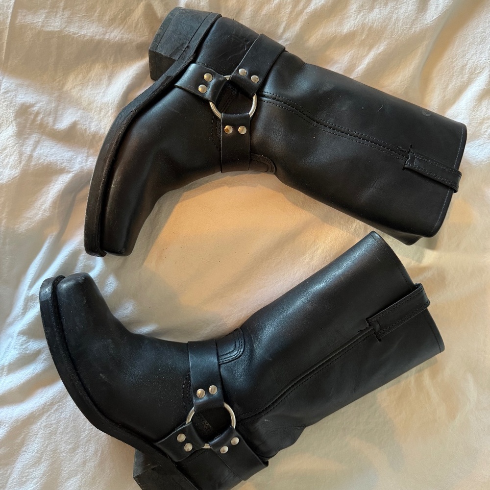 Frye Black Harness Boots Vintage